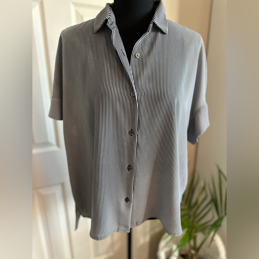 Rachel Zoe Black and White Button Down Shirt